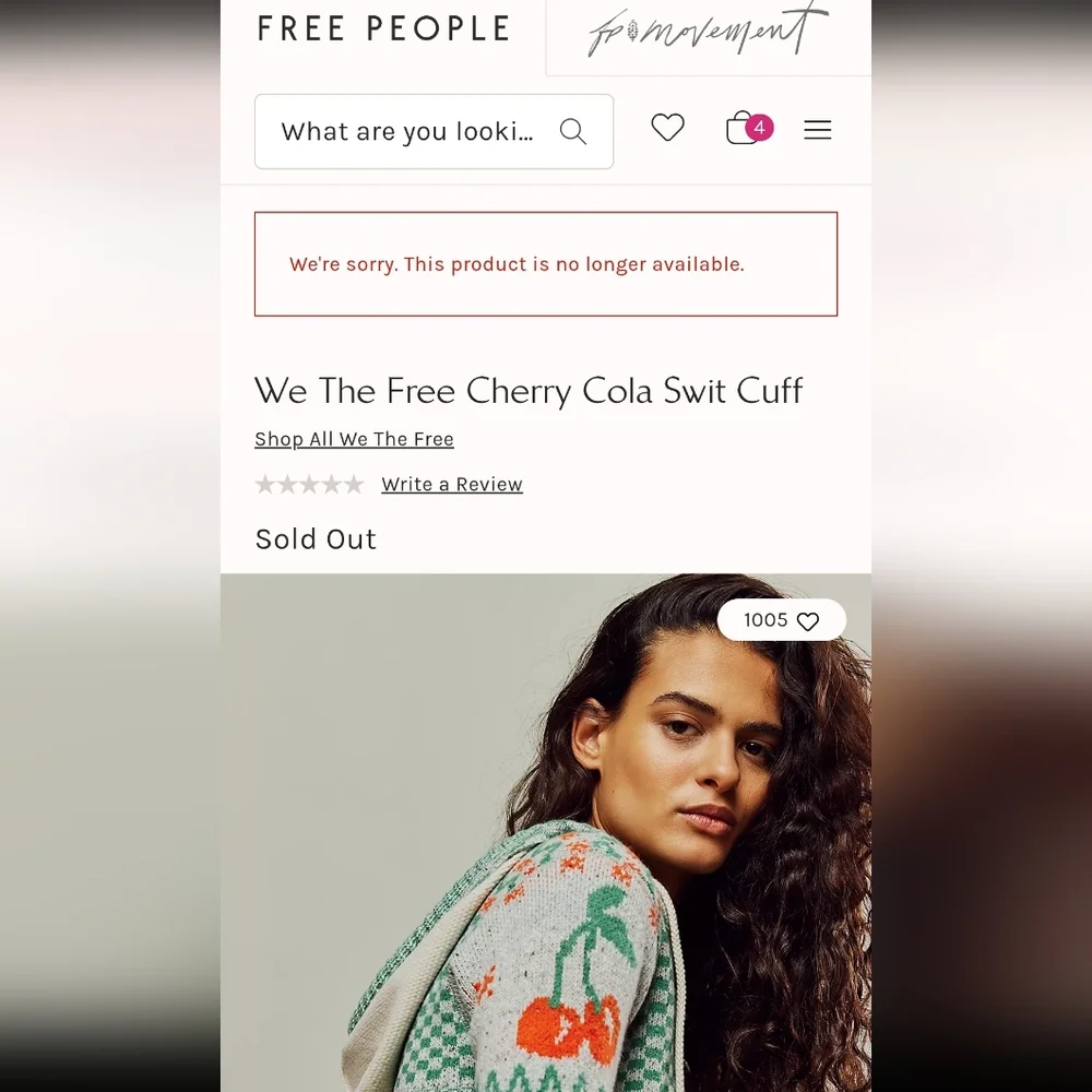 We The Free Cherry Cola Swit Cuff NWOT - Picture 5 of 5